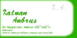 kalman ambrus business card